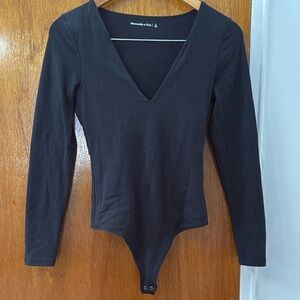 Abercrombie & Fitch Black V-Neck Bodysuit